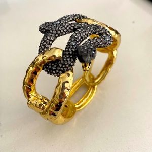 Alexis Bittar Gold and Black Snake Bracelet